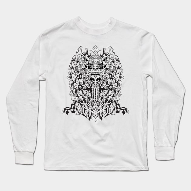 Barong X Rangda Illustration Long Sleeve T-Shirt by Marciano Graphic